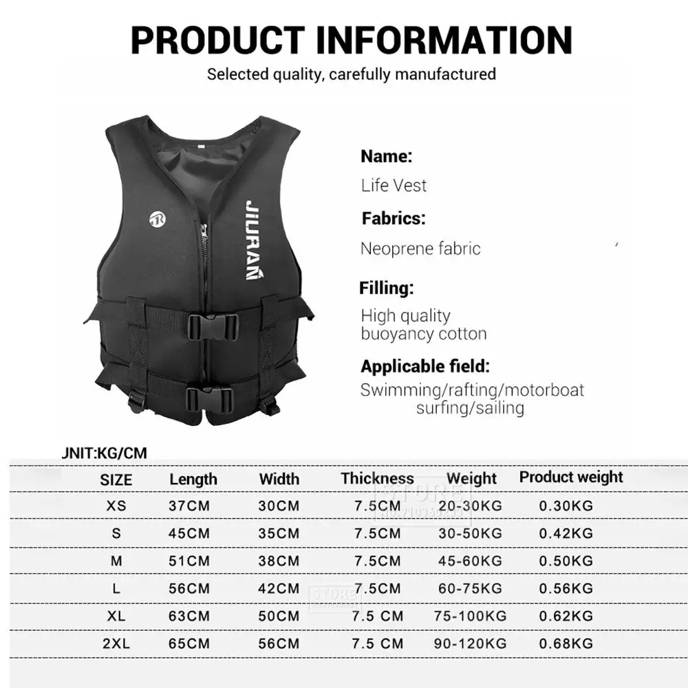 Life Vest Adults Surf Kayak Wakeboard Jacket Motorboats Raft Rescue Boat Drifting Jet Ski Water Sports Swimming |
