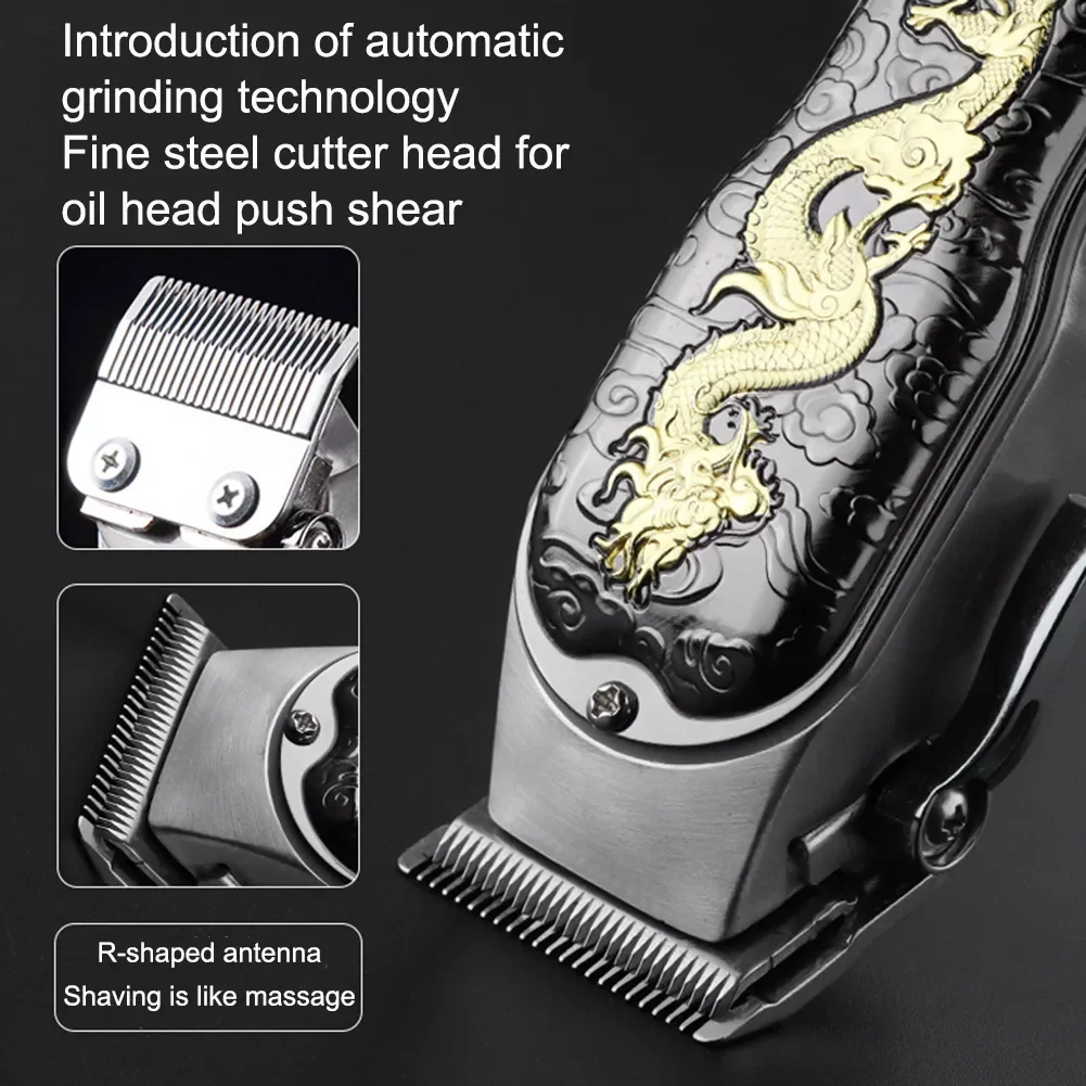 USB Metal  Hair Clipper LED Display Hair Trimmer Machine Replaceable Limit Comb Man Hair Clipper for Hair Salon enlarge