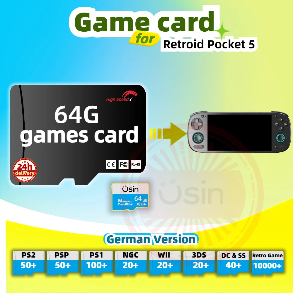 Игровая карта для Retroid Pocket 5 4 Pro 3 Plus