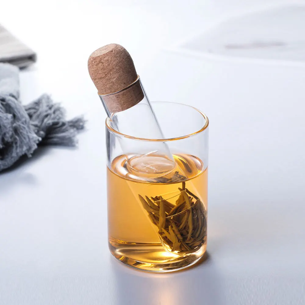 

Glass Tea Infuser Empty Bottle Mini Transparent Tea Strainer Cork Glass Bottle Tube Brewing Test Tube Tea Set Kitchen Tools