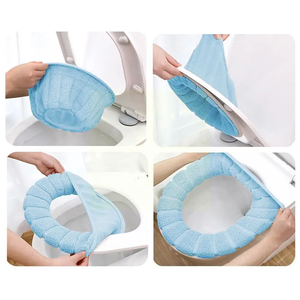 

Toilet Seat Cover Washable Bathroom Accessories O-shaped Nordic Pad Comfortable Detachable Style Toilet Thickening H2D1