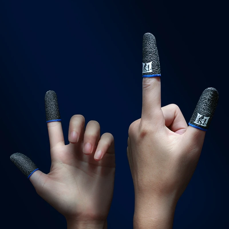 

Игровые перчатки для пальцев 45BB 2 шт./компл., ультратонкие Игровые перчатки из серебристого волокна, дышащие подставки для пальцев с защитой от пота для мобильных игр