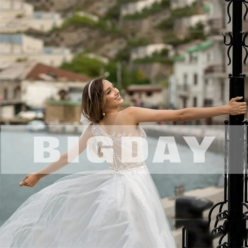 Элегантные свадебные платья а-силуэта женские кружевные с одним открытым плечом