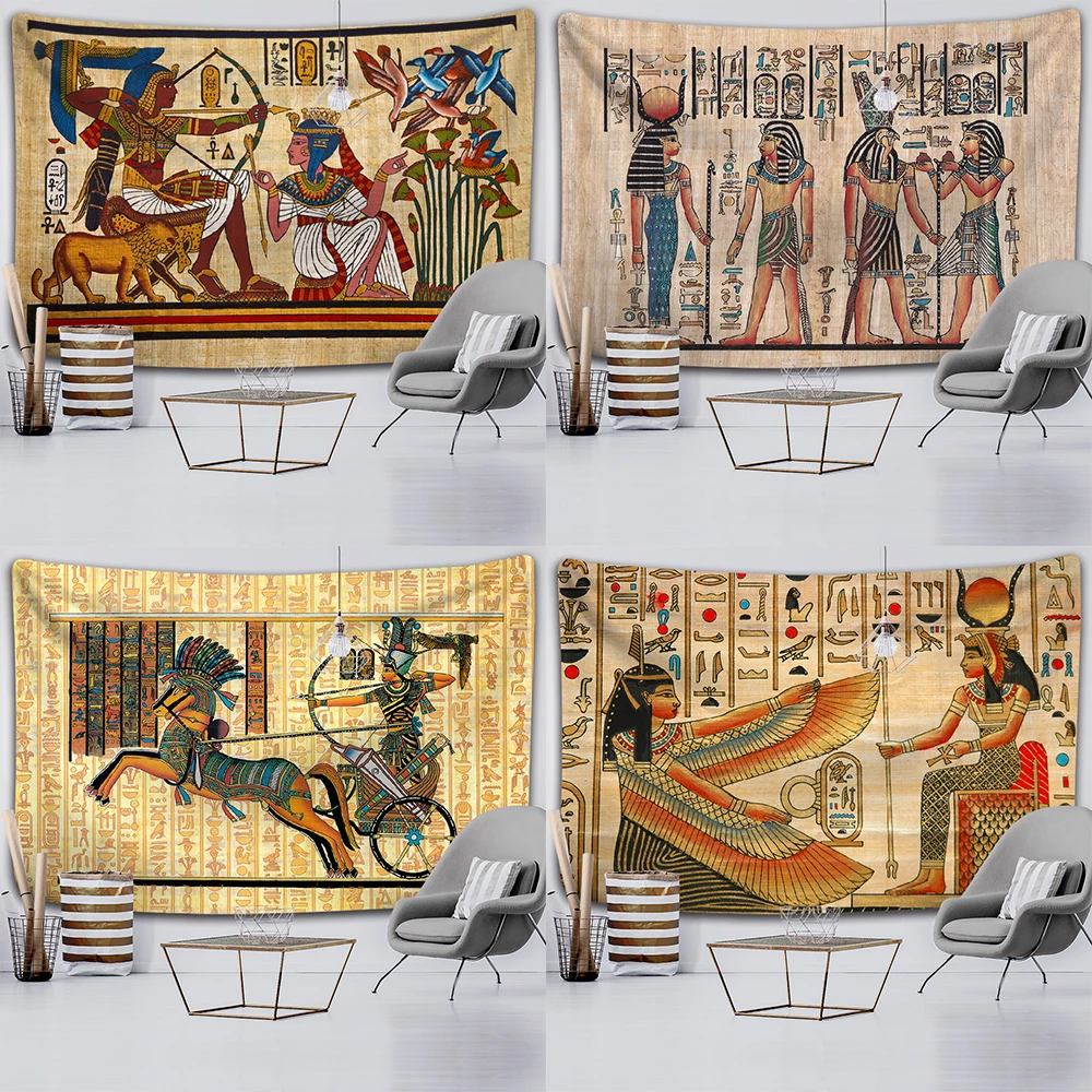 

Yellow Ancient Egyptian Tapestry Wall Hanging Printing Hippie Egyptian Tapestry Wall Covering Home Bedroom Decoration гобелен