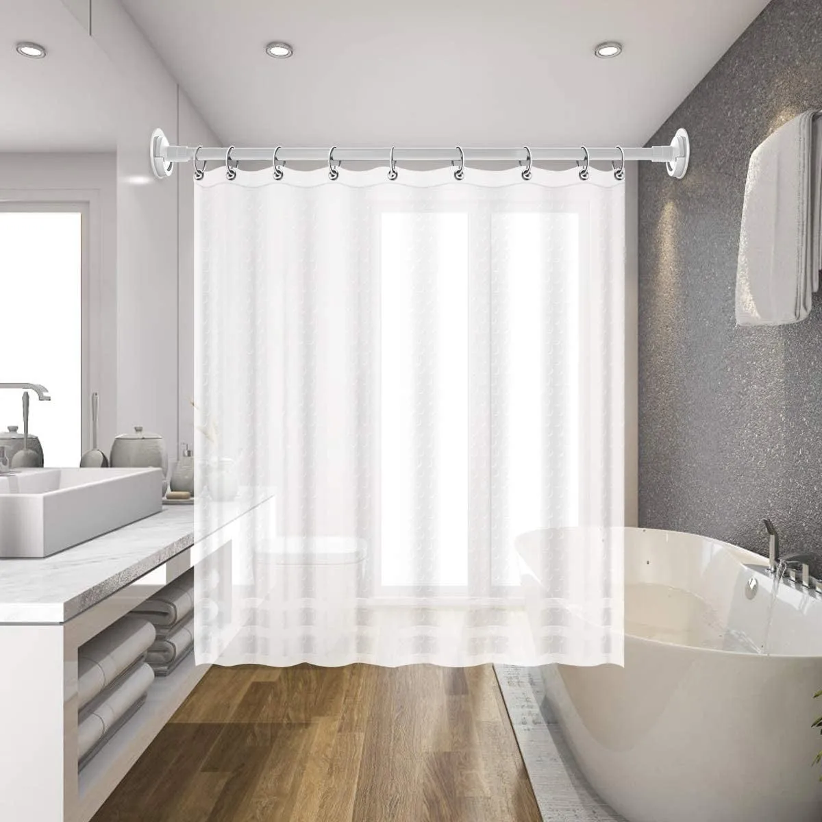 Экологичные металлические занавески для душа в форме флюзи дверей ванной