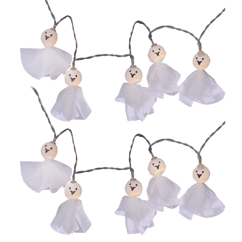 

Гирлянда на Хэллоуин, светодиодный ные огни на Хэллоуин, гирлянда-призрак на улице и в помещении, украшения для хэллоуивечерние