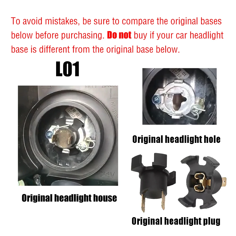 Светодиодный лампы H1 для автомобильных светодиодных фар лм и держатель базового