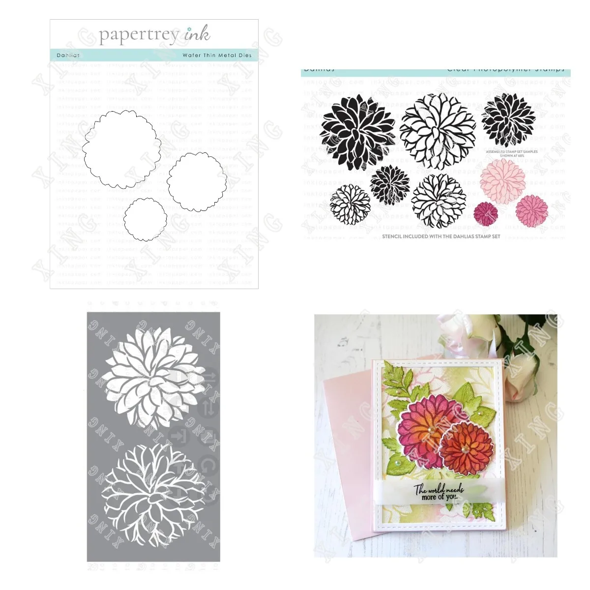 

Dahlias New Metal Cutting Dies Stamps Stencil for 2022 Scrapbook Diary Decoration Embossing Template Diy Greeting Card Handmade