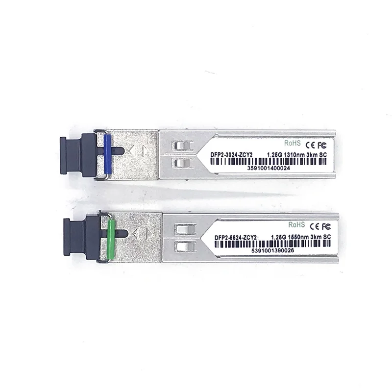 

2PCS 1 pair 1.25G 3km SFP Optic Transceiver 1550/1310nm SC single fiber Module For OLT/ Switch