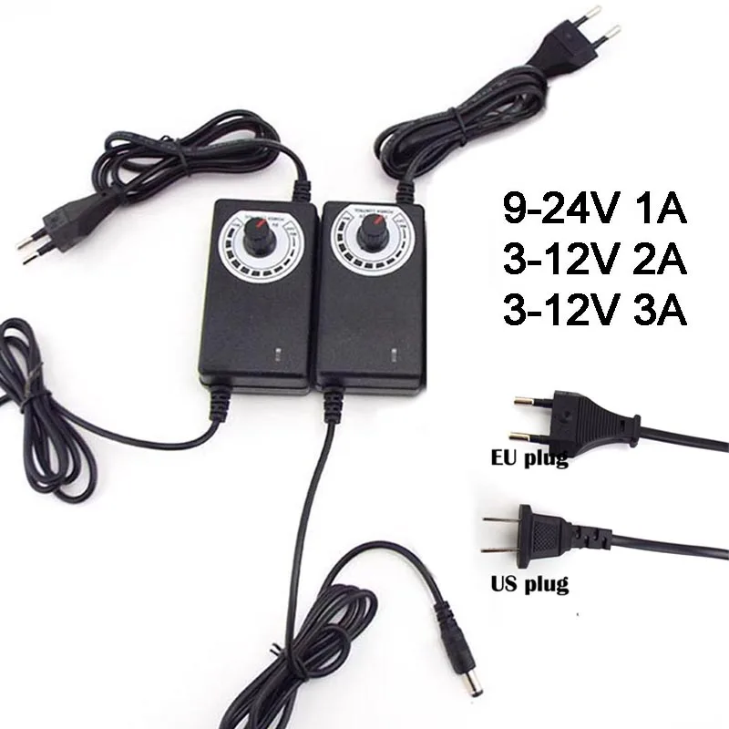 Регулируемый адаптер питания для светодиодной ленты 220 В переменного тока в 3 5 9 12