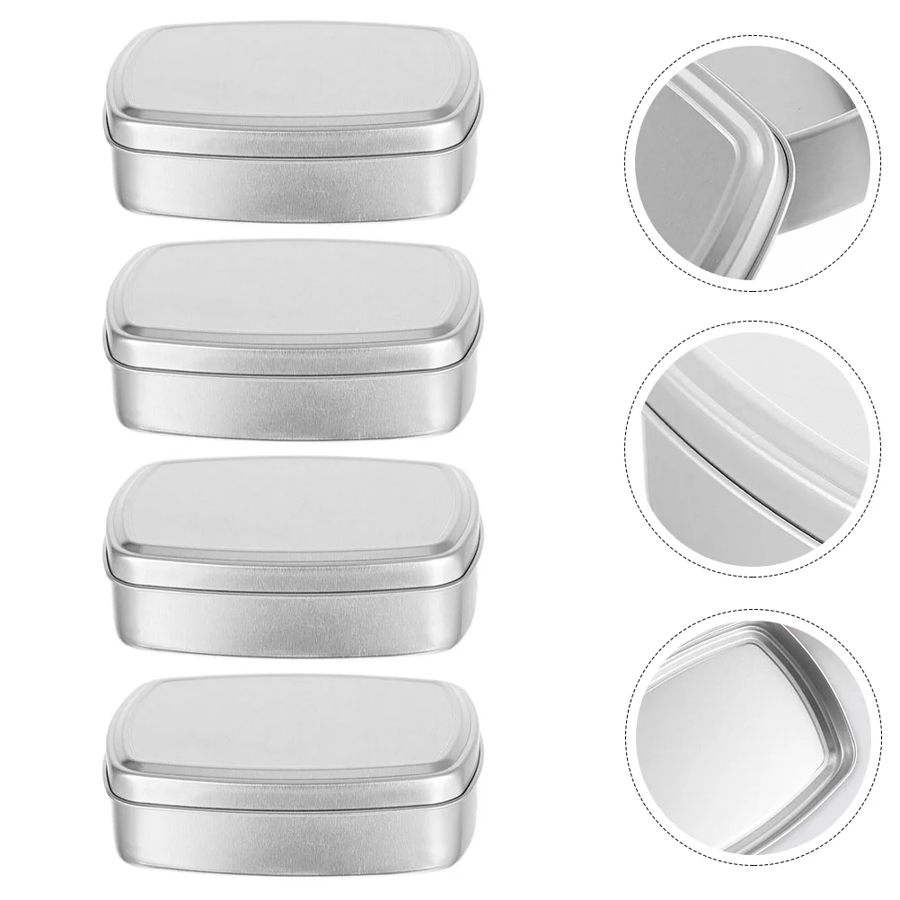 

Square Soap Dish Cream Cans Aluminum Tins Jar Holder Tea DIY Container