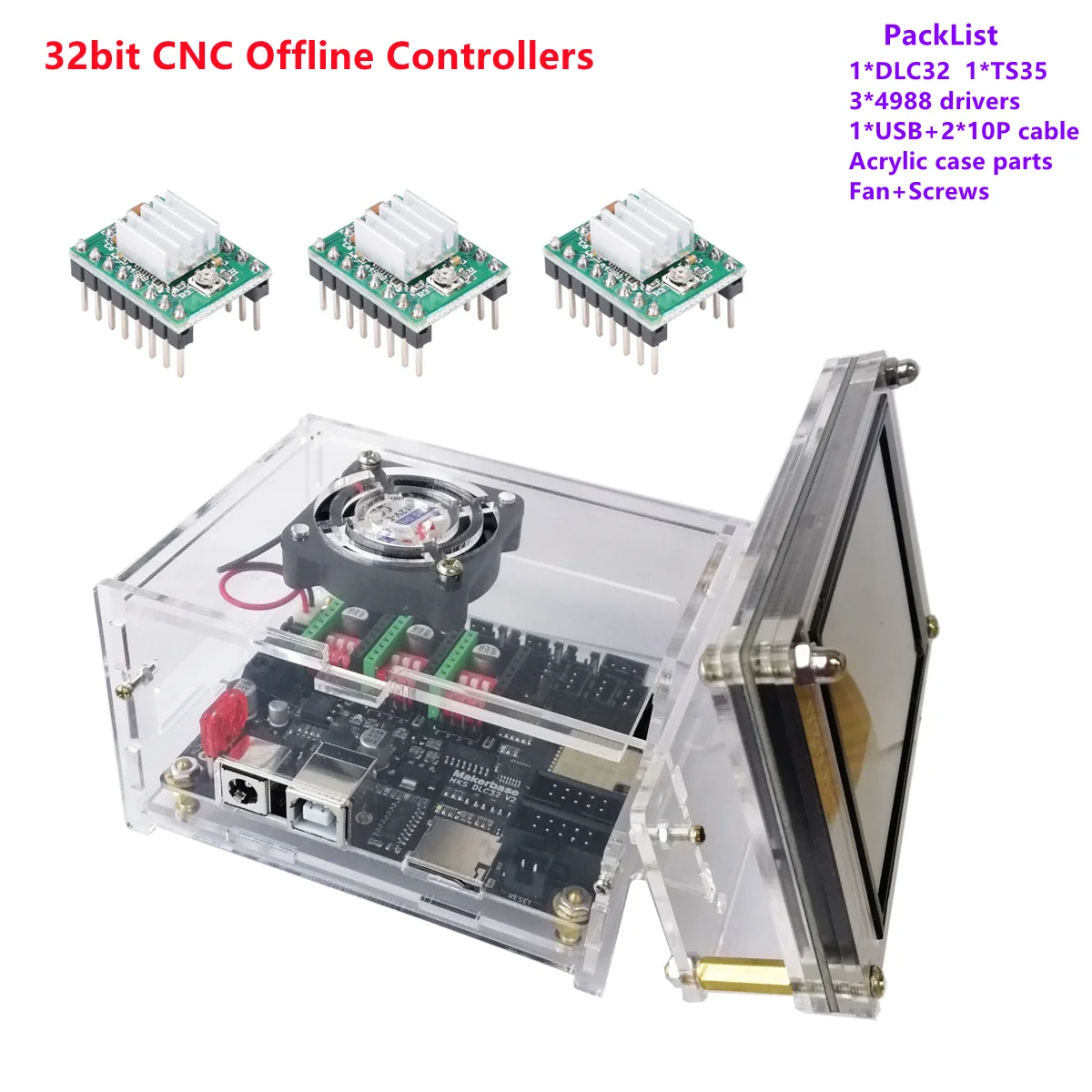 Makerbase MKS DLC32 32 бита ЧПУ Автономный контроллер TS35-R v2.0 LCD CNC3018 3020 обновленные