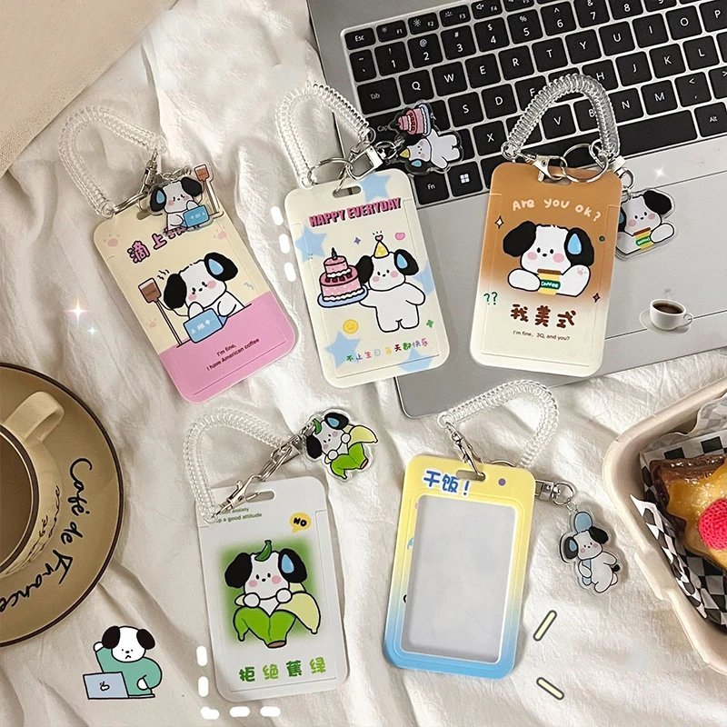 

Cartoon Cat Sliding Card Holder Keychain Student Meal Card Bus Card Holder Lady Id Card Credit Card Holder Lanyard Card Cover