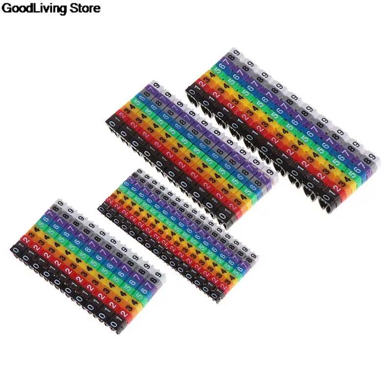 150 шт./лот Кабельные маркеры цветные c-типа маркер номер бирка этикетка для 2-3 мм