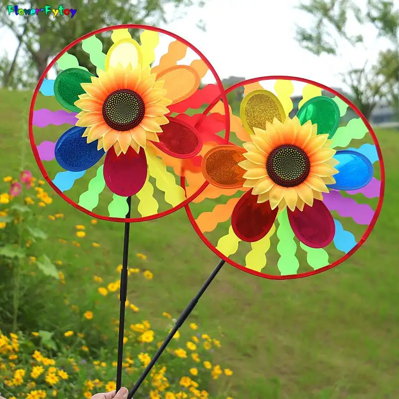 

1Pcs Sunflower Windmill Colourful Wind Spinner Outdoor Garden Decor Home Garden Decor Yard Kids Toy