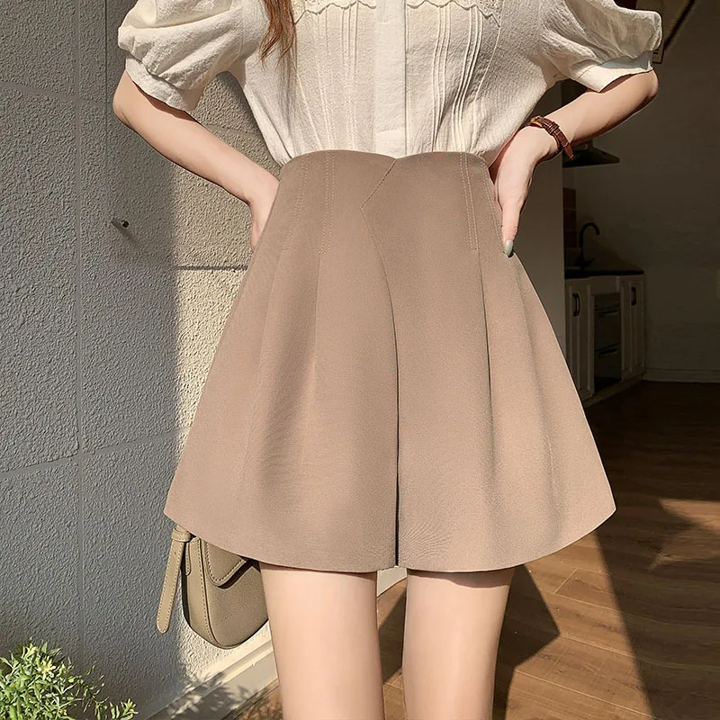 Womens Shorts Skirt 2023 Spring Summer New Casual Wide Leg Shorts Korean Fashion Women Clothing Office Lady High Waisted Shorts