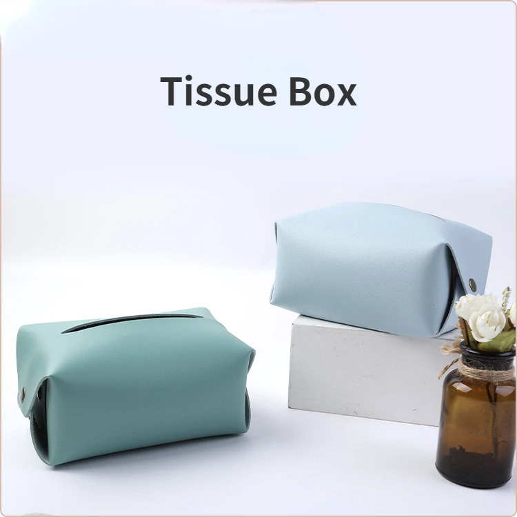 

Foldable Tissue Box Home Office Waterproof Dustproof Storage Box Nodic Environmental PU Leather Napkin Holder Sundries Ontainer