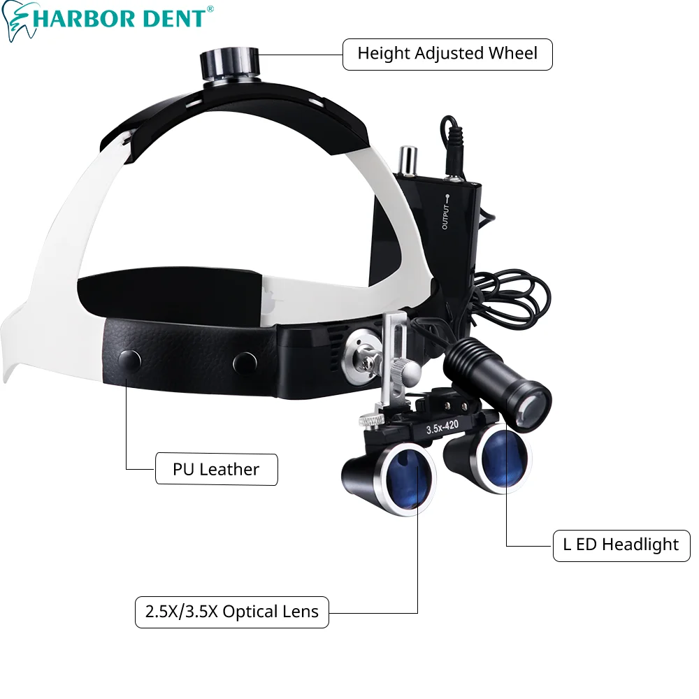 Стоматологическая лупа налобный фонарь 5 Вт с 2 5x/3 5x бинокулярной лупой для