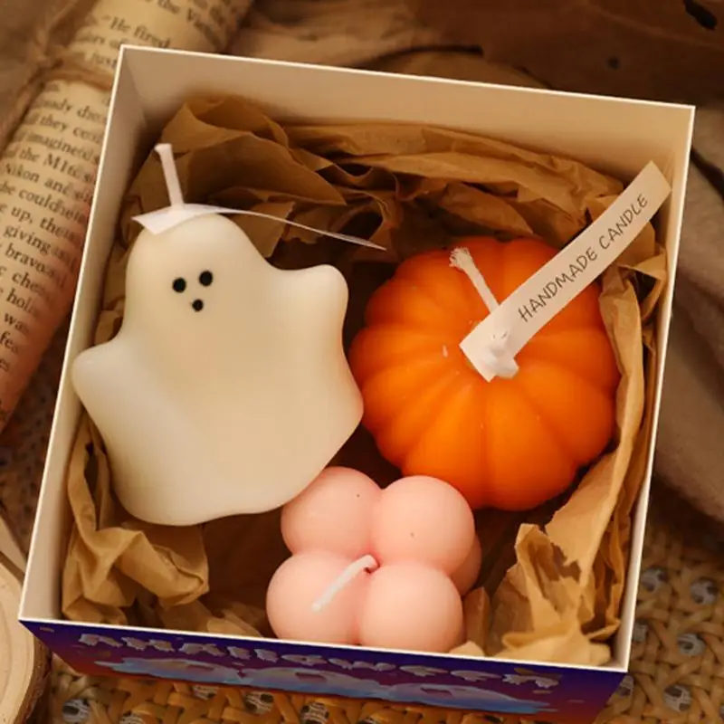ścienny na Halloween Aromaterapia Mała ozdoba Urocza kreskówka - Zestaw świec do aromaterapii z duchami dyni