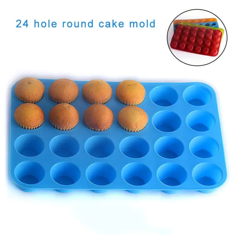 New 24 Holes Silicone Baking Mold 3D Half Ball Sphere Mold DIY Muffin Bakeware Chocolate Cupcake Cake Mold  Kitchen Tools