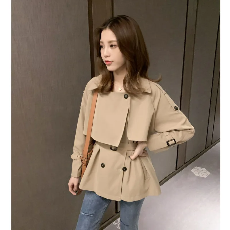 

Trench Coat Women Belted Spring Classic Long Sleeve Elegant England Style Outwear Fashion Jackets Casual Clothes Chaqueta Casaco