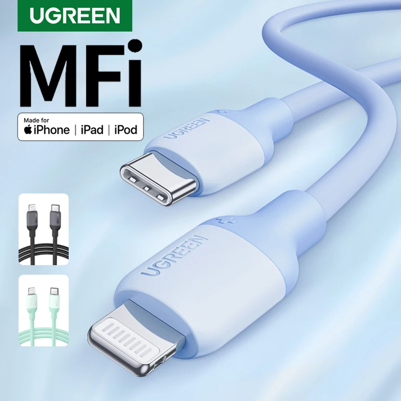 

Кабель Ugreen 20 Вт USB C - Lightning для iPhone 13 12 Macbook Pro MFi USB Type C - iPhone PD Кабель Быстрая зарядка USB C Шнур для передачи данных