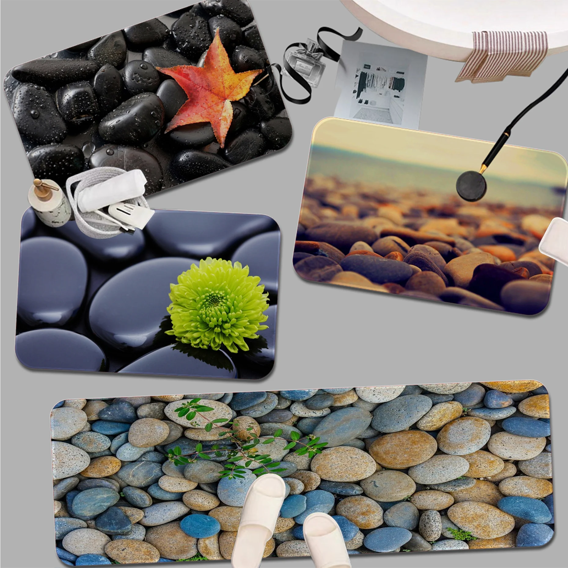 

Colour Stone Room Mats Kids Room Bedroom Decoration Balcony Anti-Slip Doormat Living Room Welcome Doormat