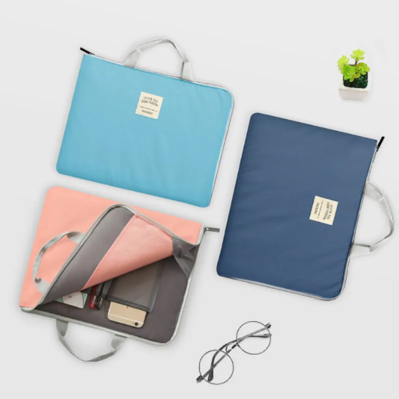 

Waterproof Documents Bag Book A4 File Folder Tablet Bag Zipper Handbag Multifunctional Men Women Office Business Travel Tote