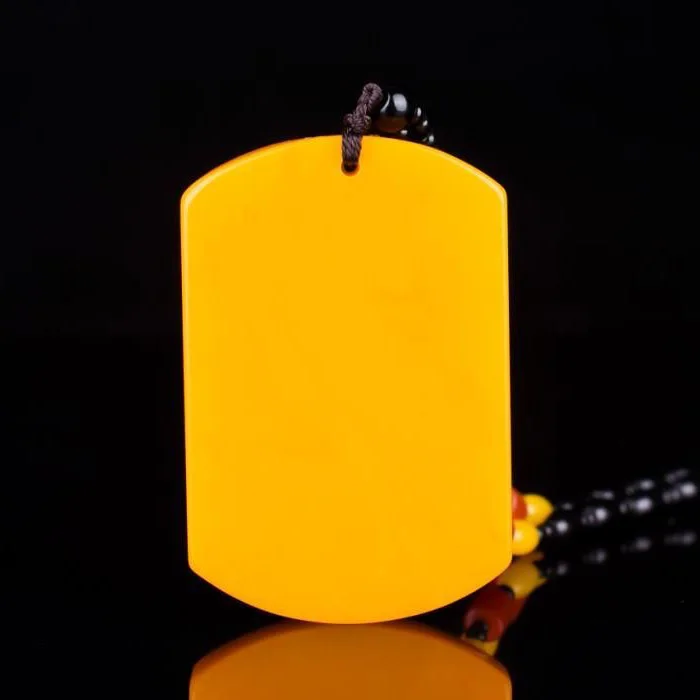 

Jade Pendant Necklace Natural Luxury Jewelry Gift Accessories Yellow Charms Carved Talismans Necklaces Designer Man Amulet