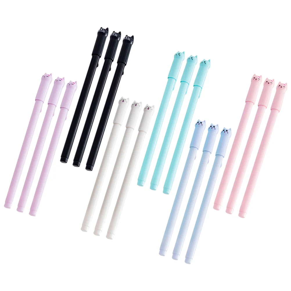 

18Pcs Wear-resistant Kawaii Pens Household Sign Pens Adorable Writing Pens (Random Style)