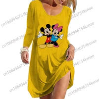 disney aesthetic clothing dreess women dress round neck soft evening dresses for large size event woman clothes outfits minnie