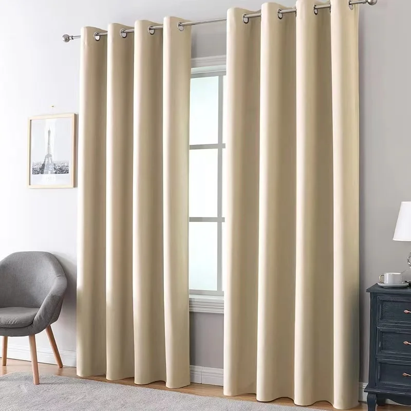 

Mordern Solid Color Blackout Curtains for Living Room Luxury Window Curtain for Bedroom Grommet Hook type