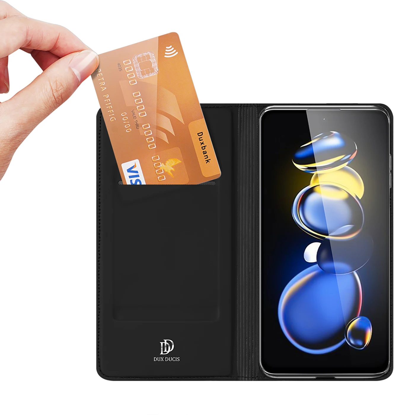 

Mi Case For Redmi Note 11T Pro-Pro Plus DUX DUCIS Luxury Magnetic Leather Wallet Flip Cover with Steady Stand Card&Cash Slots