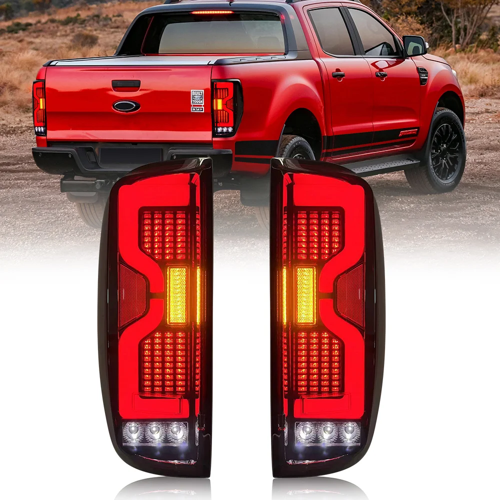 

Автомобильный задний фонарь для Ford RANGER 2012 - 2019 TLED ail светильник s в сборе, динамические последовательные Сигналы поворота DRL, тормозной фонарь...