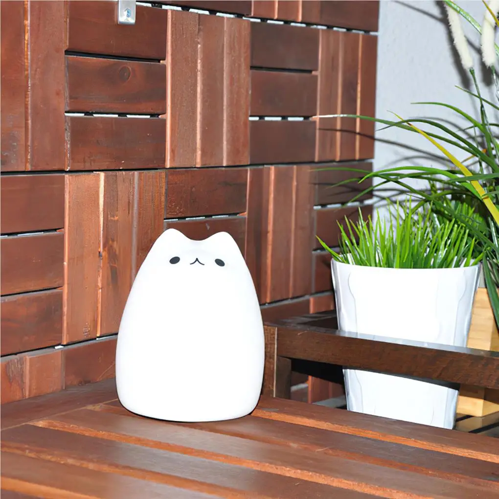 

Портативная лампа для котят, разноцветная Ночная лампа, светодиодная лампа с управлением касанием для дома и детей