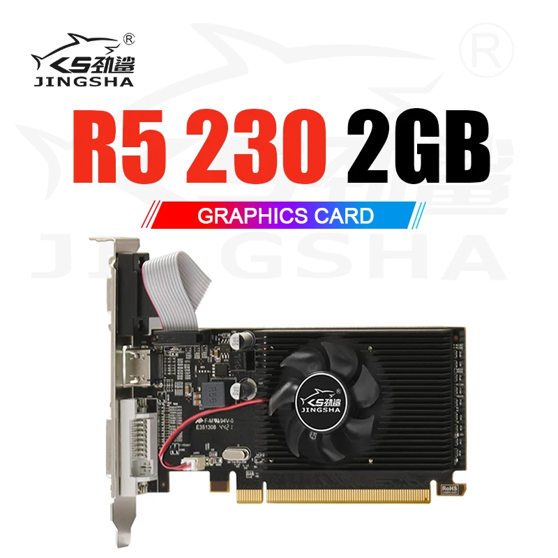 JINGSHA R5 230 2 Гб видеокарта DDR3 64 бит портативная без майнинга с - Цена: 3217.35