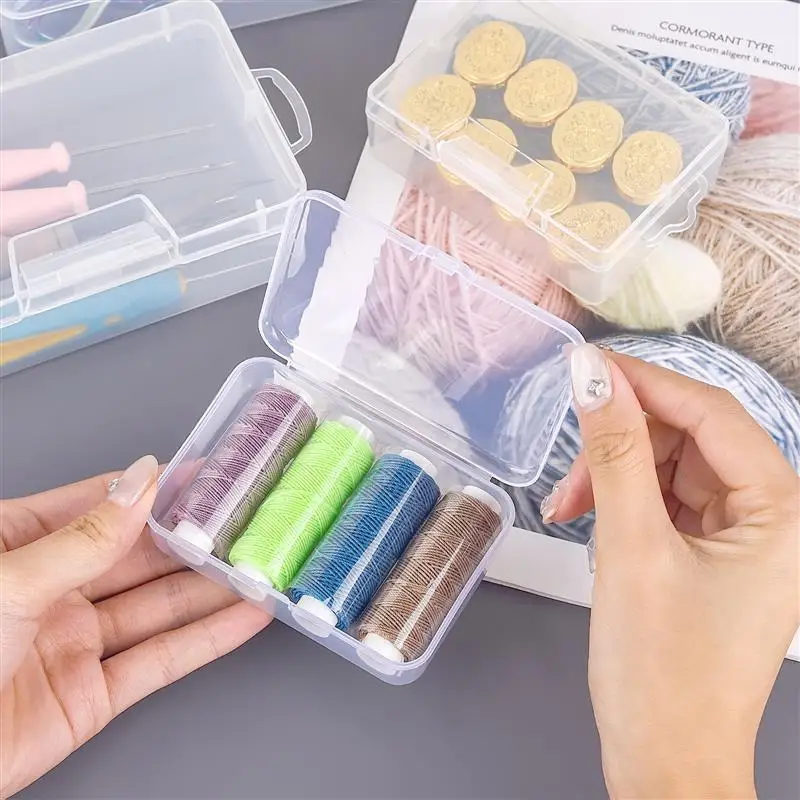 Мини-пластиковая коробка прямоугольная полупрозрачная упаковочная для хранения