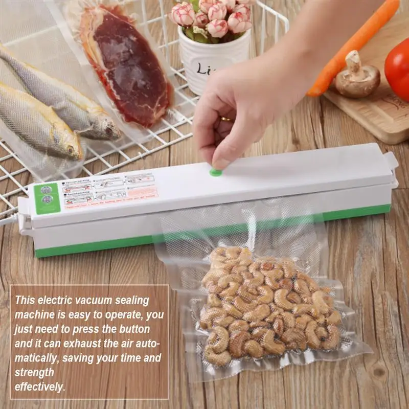 

Электрическая вакуумная упаковочная машина, для использования на домашней кухне, вместе с 10 пакетами для хранения продуктов, коммерческий ...