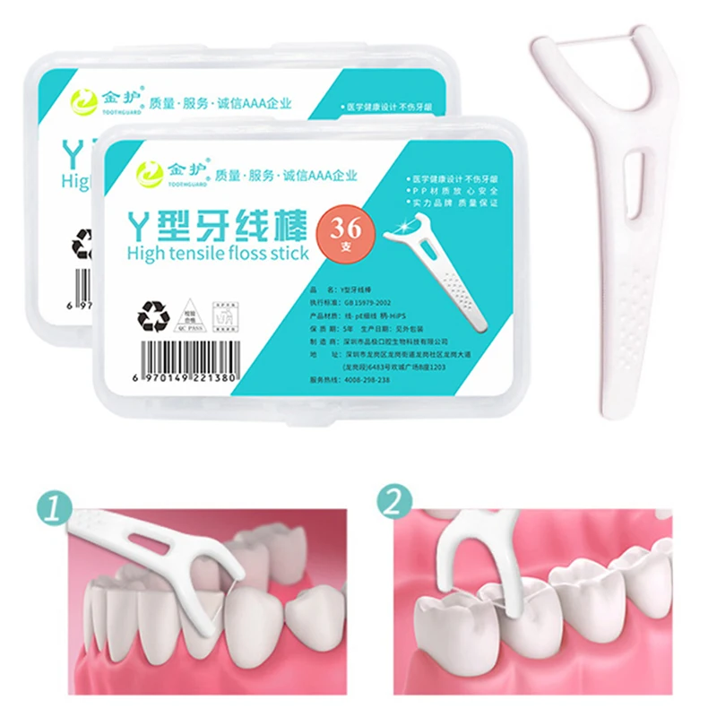 

36Pcs/Box Y Type Toothpicks Teeth Cleanings Flossers Whitening Teeth Care