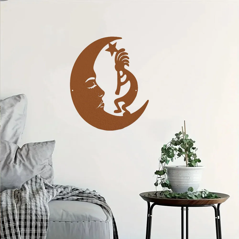 Великолепное металлическое настенное искусство Moon &amp Kokopelli — Stun с элегантностью.