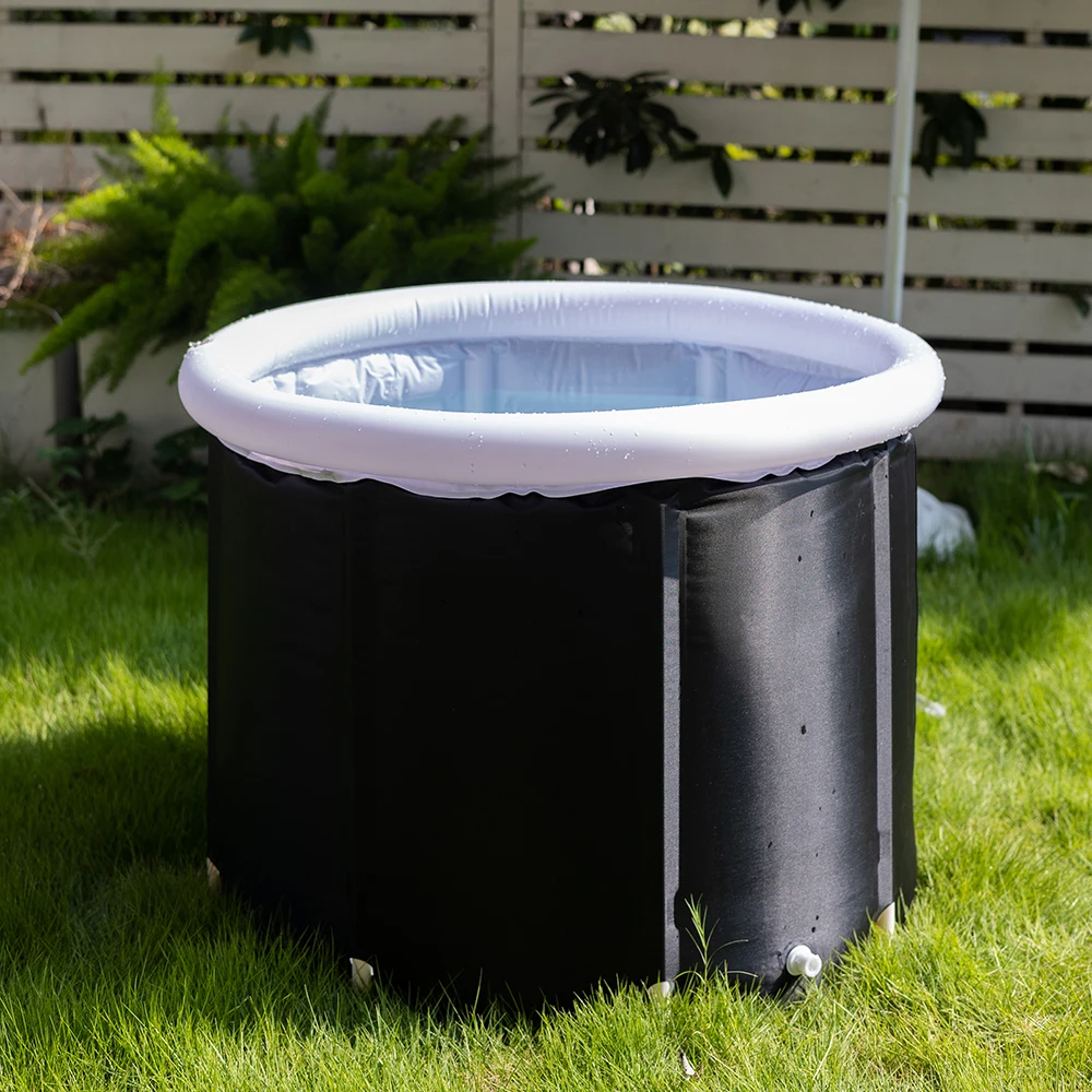 Ванна для льда ванна с глубоким вырезом и крышкой Портативная подставка лечения