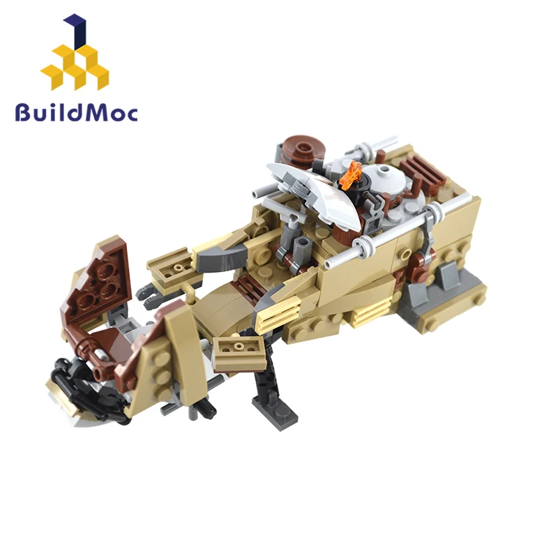 

MOC Tusken Speeder Fiying Speeder Motorcycle Building Blocks Kit Tatuyin Desert For Raider Vehicle Bricks Model Toy For Kid Gift