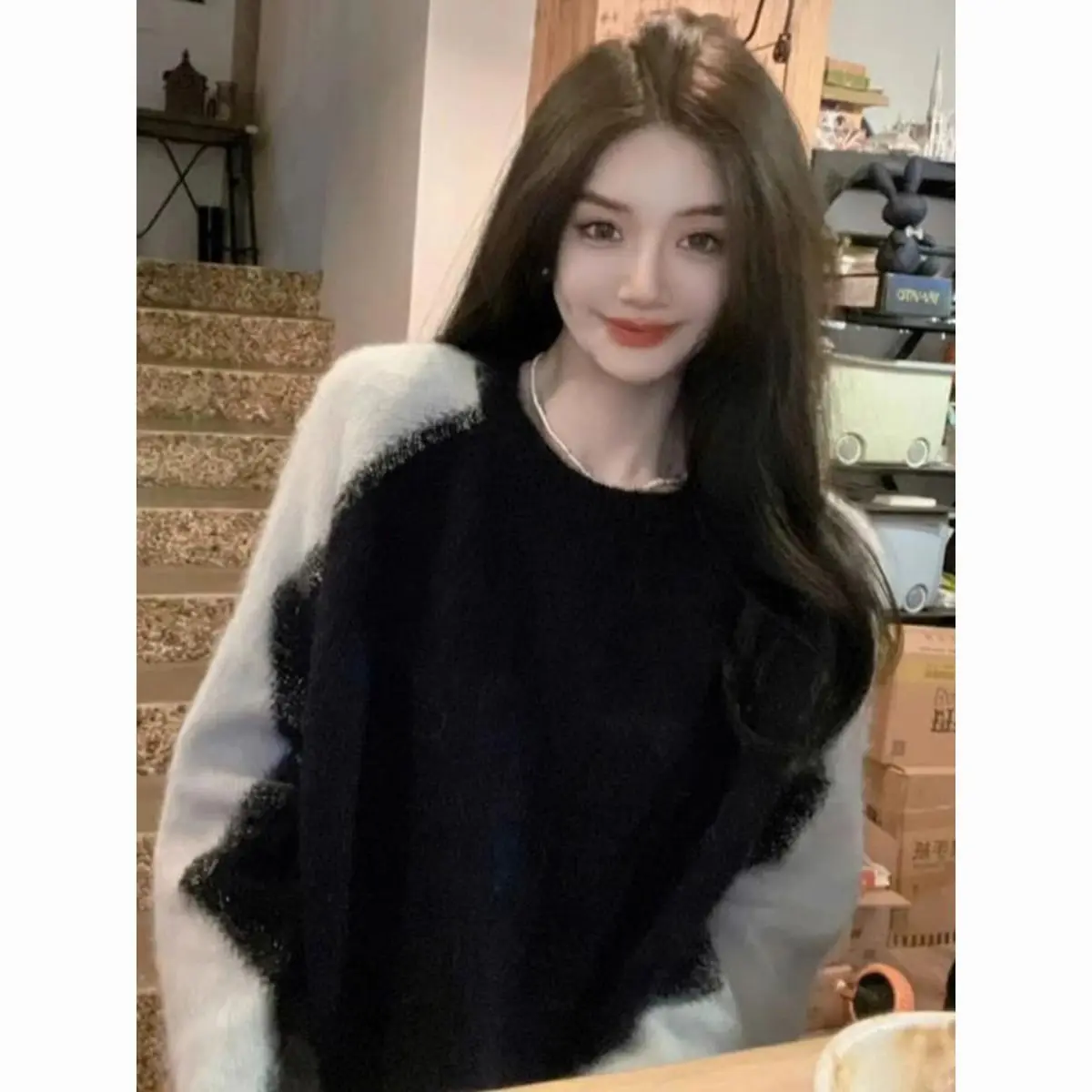 

Pullovers Women Sweater Batwing Sleeve Striped Loose All-match Korean Style Spring Warm Daily Collage Elegant Fashion Ladies New
