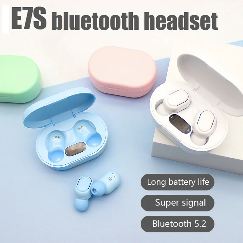 

E7S TWS Wireless Bluetooth headset Air Fone Stereo noise cancelling earbuds with charging box mic for Smartphone Xiaomi PK E6 I7