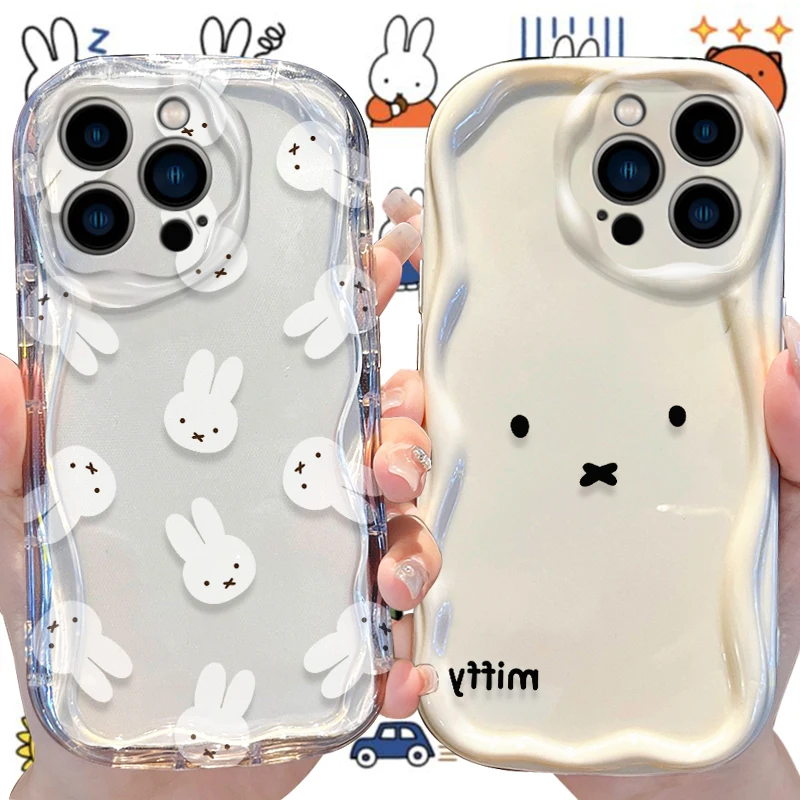 Мягкий противоударный чехол Miffys волнистый для iPhone 16 15 14 Pro Max 13 12 Mini 11 XS X XR 8 7 Plus SE 2022