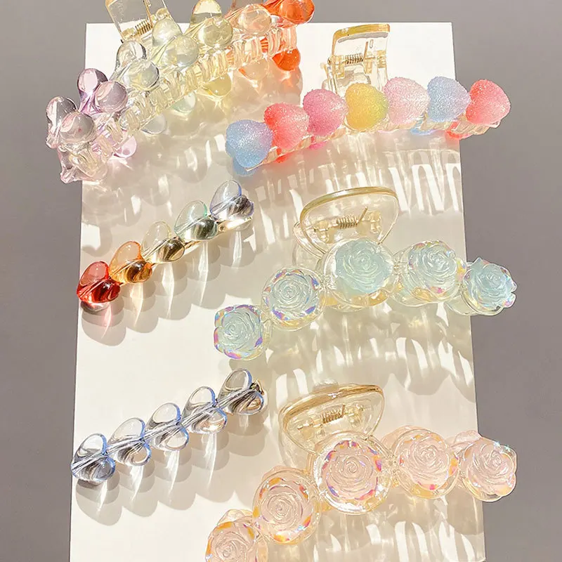 

Cute Gummy Bear Love Hairpin Ins Wind Back Head Grab Clip 2022 New Fashion Ladies Hair Accessories Kawaii Woman Claw Clip