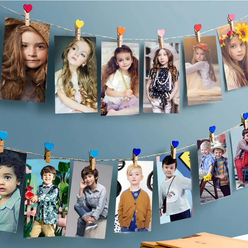 50 шт. деревянные мини-зажимы для фотографий