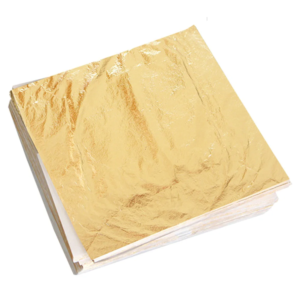 

100pcs Exquisite Imitation Golden Foil Paper Lightweight Decors Home Adornment Supplies for Makeup Crafting