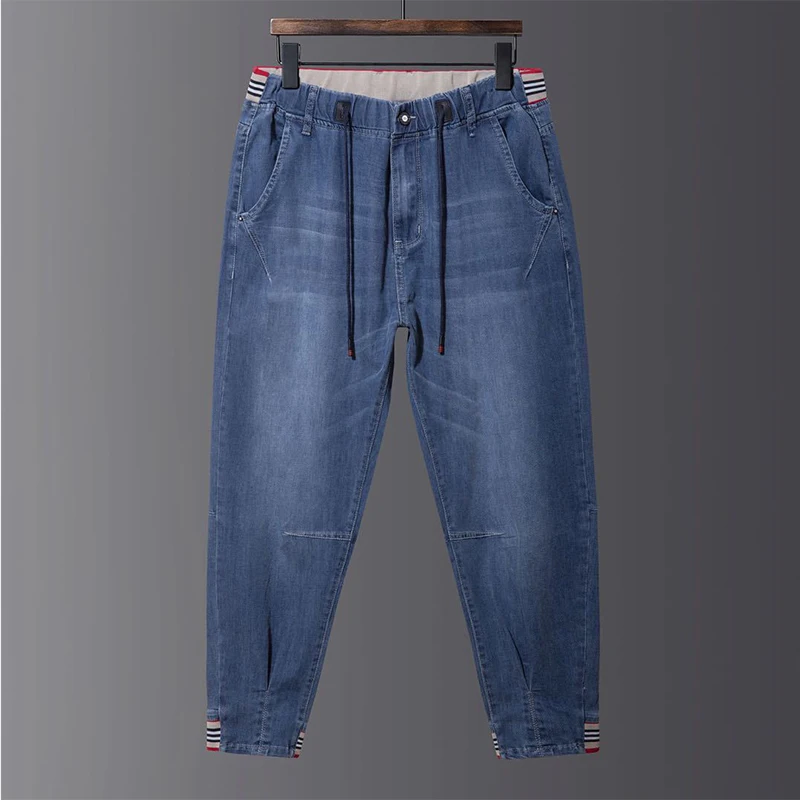 48 Plus Size 2021 Summer High Quality Men's Baggy ripped solid Pants Cargo Male Casual Denim Fashion Mens Long Jeans Trousers