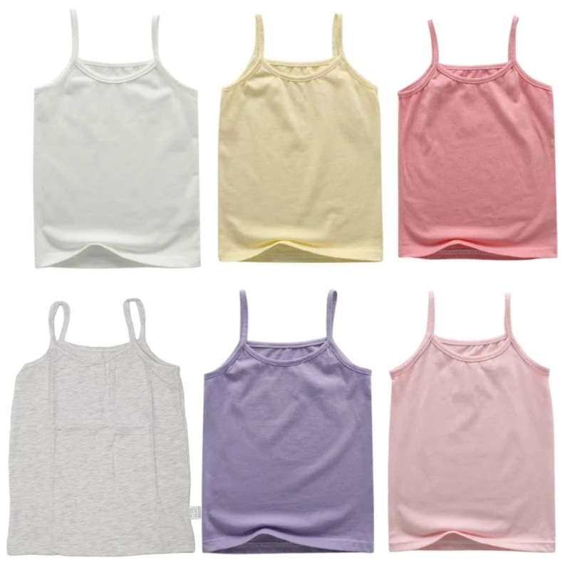 

Girls Summer Tops Spring Undershirt Skin-Friendly Undershirt Top Child Clothing